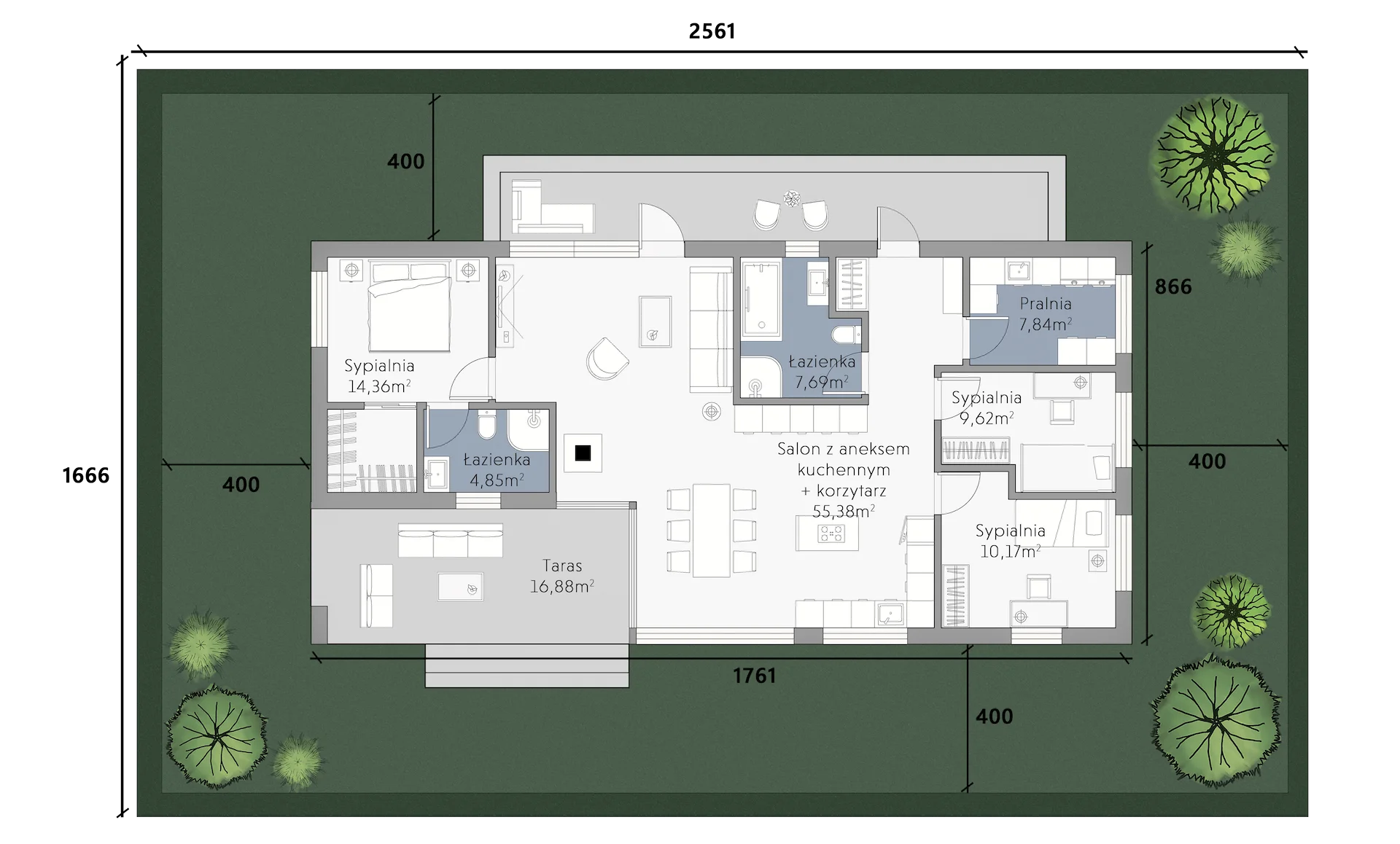 Rzut domu Snotra 110 m²